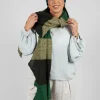 Jagged Wool Scarf in Deep Olive