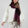Jagged Wool Scarf in Deep