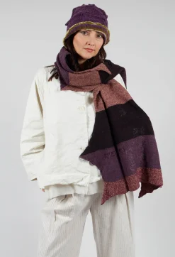 Jagged Wool Scarf in Deep Iris