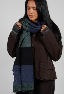 Jagged Wool Scarf in Deep Ocean