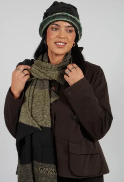 Jagged Wool Scarf in Deep Taupe
