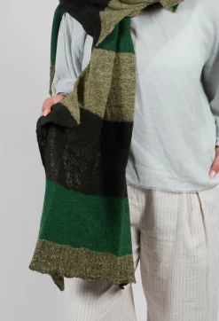 Jagged Wool Scarf in Deep Olive