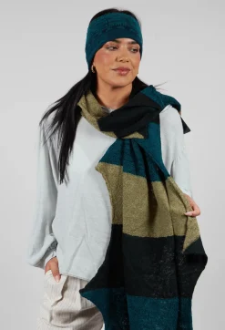 Jagged Wool Scarf in Deep Turquoise
