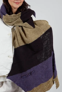 Jagged Wool Scarf in Deep Periwinkle