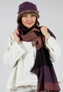 Jagged Wool Scarf in Deep Iris