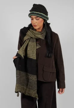 Jagged Wool Scarf in Deep Taupe