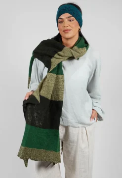 Jagged Wool Scarf in Deep Olive