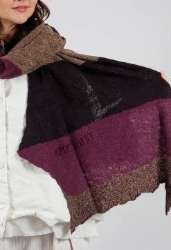Jagged Wool Scarf in Deep