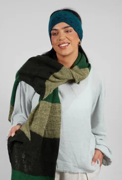 Jagged Wool Scarf in Deep Olive