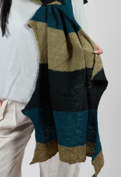 Jagged Wool Scarf in Deep Turquoise