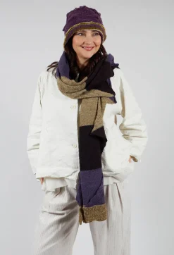 Jagged Wool Scarf in Deep Periwinkle