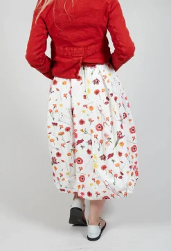Jamila Skirt in Red Flower Print