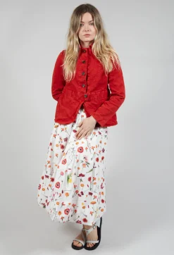 Jamila Skirt in Red Flower Print