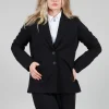 Jersey Blazer with Front Pocket in Black