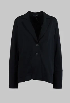 Jersey Blazer with Front Pocket in Black