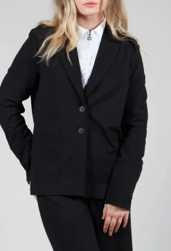 Jersey Blazer with Front Pocket in Black