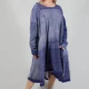 Jersey Dress with Drawstring Hem in Azur Print