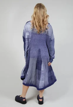 Jersey Dress with Drawstring Hem in Azur Print