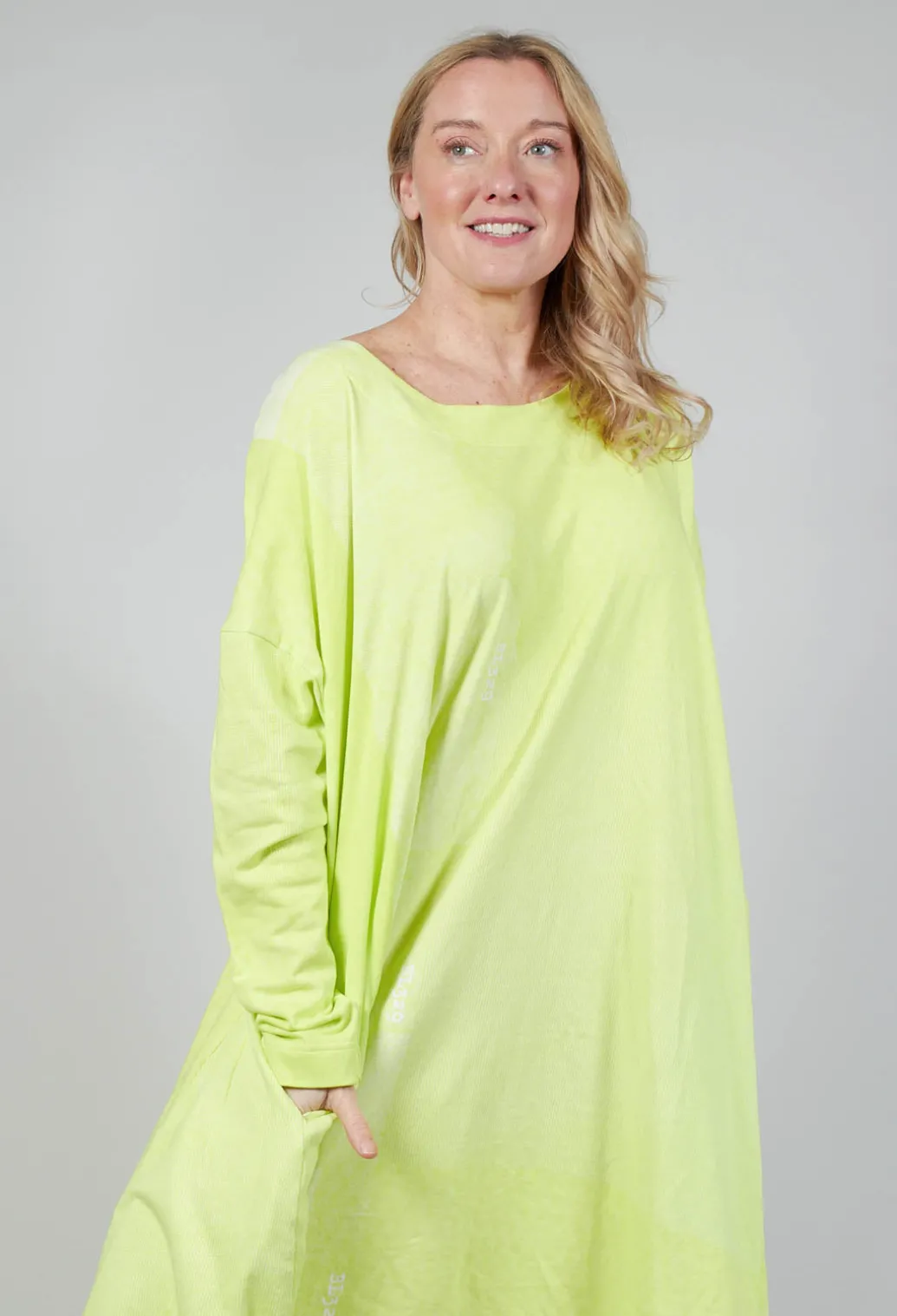 Jersey Dress with Drawstring Hem in Sun Print