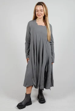 Jersey Dress with Exposed Seams in Rock