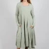 Jersey Dress with Exposed Seams in Defender