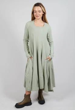 Jersey Dress with Exposed Seams in Defender
