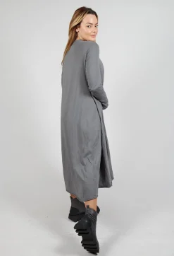 Jersey Dress with Exposed Seams in Rock