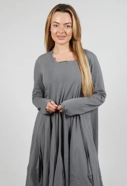 Jersey Dress with Exposed Seams in Rock