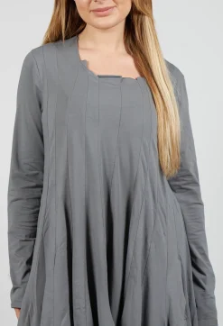 Jersey Dress with Exposed Seams in Rock