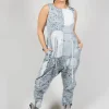 Jersey Drop Crotch Jumpsuit in Ice Print