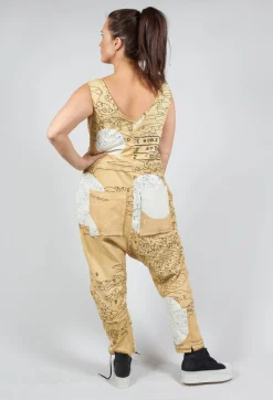Jersey Drop Crotch Jumpsuit in Corn Print