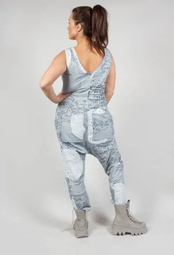 Jersey Drop Crotch Jumpsuit in Ice Print