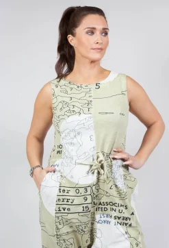 Jersey Drop Crotch Jumpsuit in Pearl Print