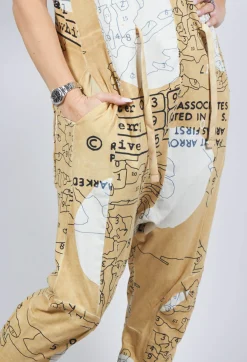 Jersey Drop Crotch Jumpsuit in Corn Print