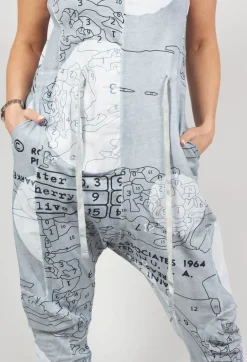 Jersey Drop Crotch Jumpsuit in Ice Print