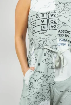 Jersey Drop Crotch Jumpsuit in Sky Print