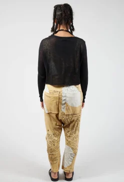 Jersey Drop Crotch Jumpsuit in Corn Print