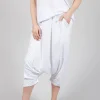 Jersey Drop-Crotch Trousers in White