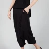 Jersey Drop-Crotch Trousers in Black