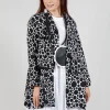 Jersey Jacket in White with Black Pois