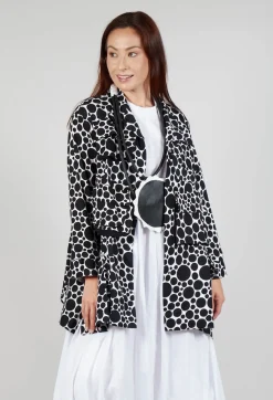 Jersey Jacket in White with Black Pois