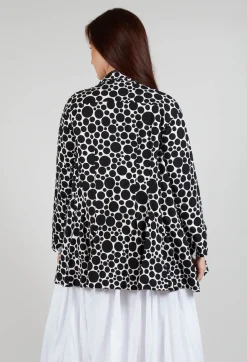 Jersey Jacket in White with Black Pois