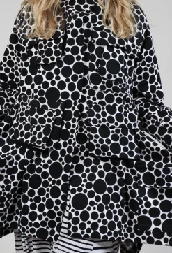 Jersey Jacket in White with Black Pois