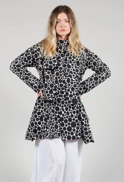 Jersey Jacket in White with Black Pois