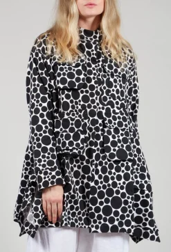 Jersey Jacket in White with Black Pois