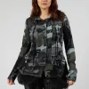 Jersey Jacket with Netted Hemline in Multicolour