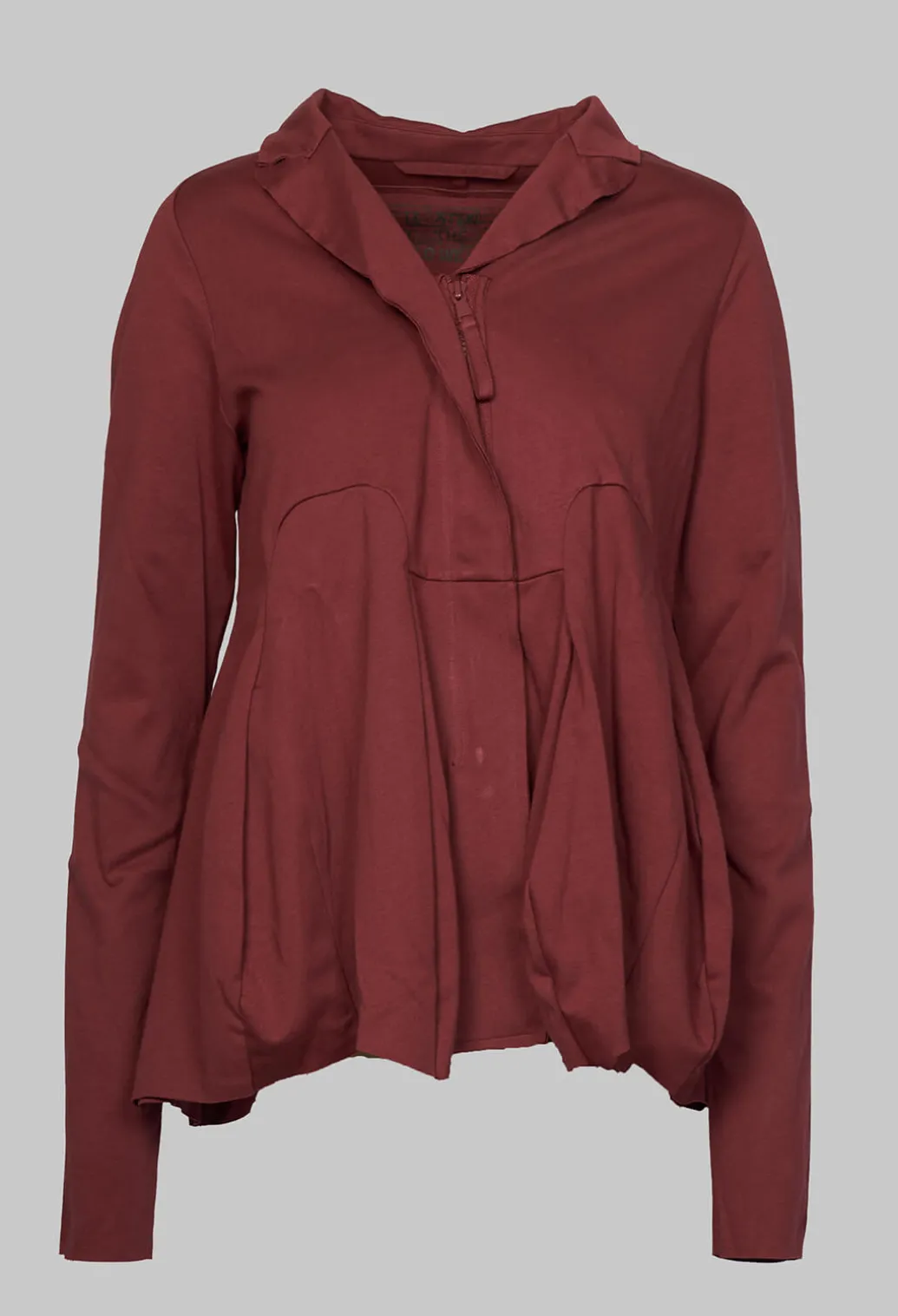 Jersey Jacket with Tulip Hem in Wine