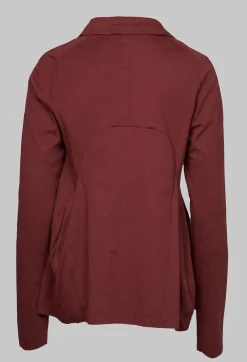 Jersey Jacket with Tulip Hem in Wine