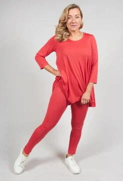 Jersey Leggings in Cherry