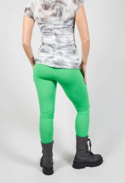 Jersey Leggings with Patch Detail in Gecko